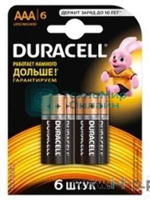 Батарейка Duracelll LR03-6BL BASIC (6/60/33840)