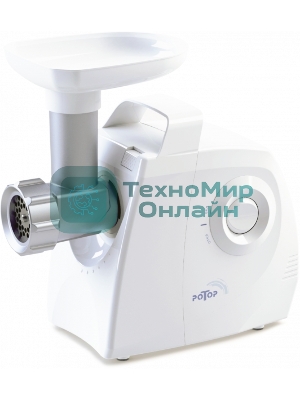 Мясорубка электрическая Ротор ЭМШ 35/300-1 белый, 1500 Вт, 0.6 кг/мин, защита от перегрузки, насадки - 2
