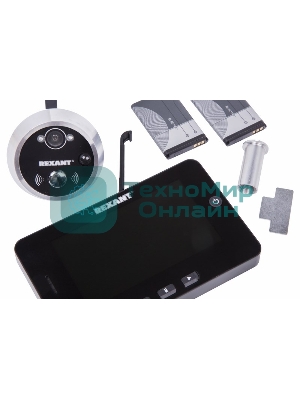 Видеоглазок дверной REXANT, с функцией записи видео/фото по движению, ночной режим работы