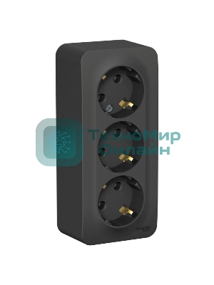 Розетка 3-ая с/з без шторок 16А, 250В, изолир. пластина SE Blanca наруж Антрацит