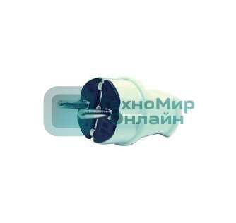 Вилка прямая с заземлением Makel белая