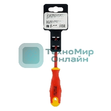 Отвертка диэлектрическая Сибртех PH0 х 75 мм, до 1000 В, двухкомпонентная рукоятка