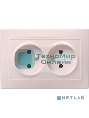 Розетка 2-м СП Кварта 10А IP20 без заземл. крем. IEK ERK23-K33-10-DM