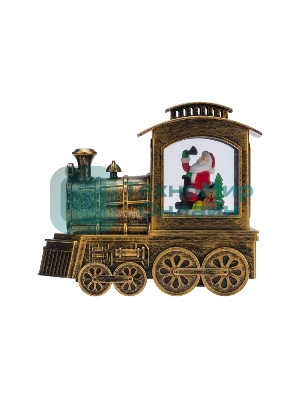 Декоративный фонарь Паровоз с эффектом снегопада и подсветкой