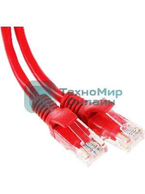 Патч-корд Premier PP12-3M/R 1000Гбит/с UTP 4 пары cat.5E CCA molded 3м красный RJ-45 (m)-RJ-45 (m)