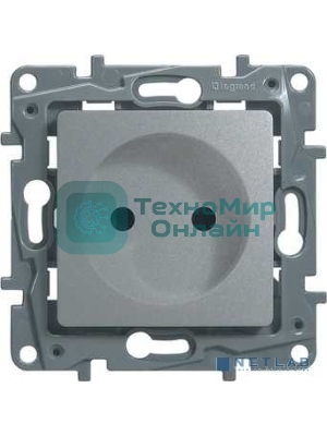 Розетка 2К на винтах, защ. шт., алюминий ETIKA 