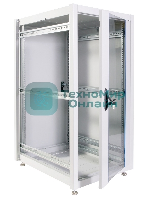 Шкаф телекоммуникационный напольный ЭКОНОМ 24U (600 х 1000) дверь стекло, дверь металл