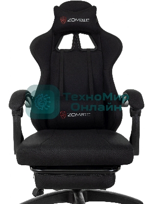 Кресло Zombie Weaver черный, ткань, подголовник, подставка для ног