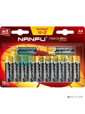 Батарейка щелочная AA Nanfu (10+2шт.)