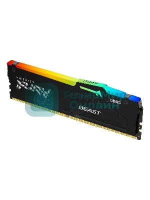Оперативная память Kingston Fury Beast, DDR5, 32GB (1x32GB), 5600MHz, CL40, DIMM, с радиатором, RGB, черный