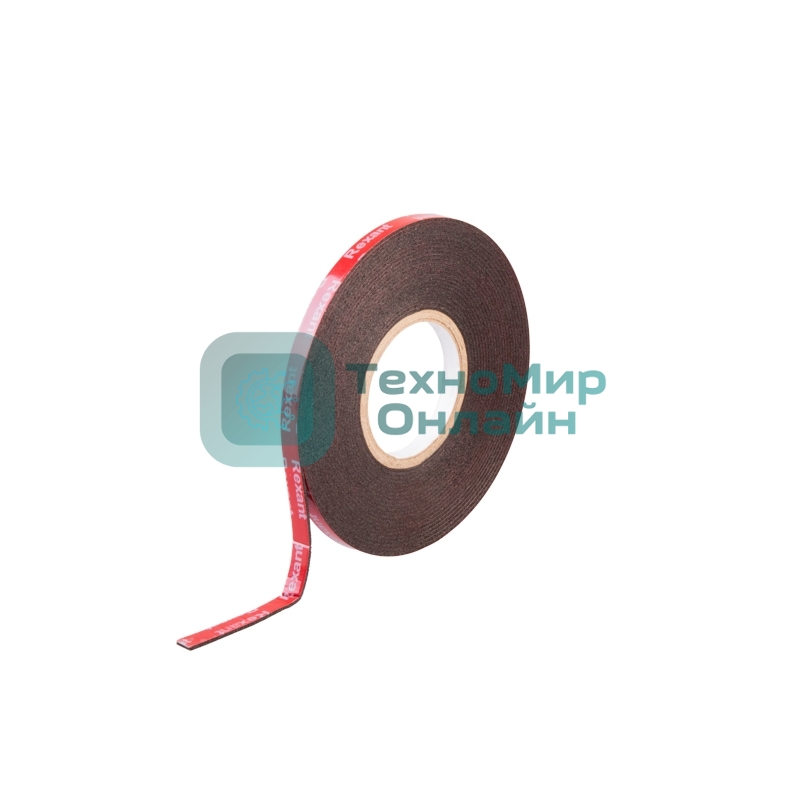 Лента клейкая двухсторонняя Rexant черная, на VHB акриловой основе, 6 мм х 5 м