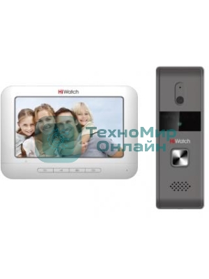 Комплект аналогового видеодомофона HiWatch DS-D100K Антивандальная вызывная панель с камерой разрешением 720 х 576 и ИК-подсветкой до 2м + 7