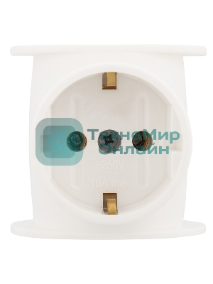 Набор тройников электрических универсальных Rexant 16 А, одно гнездо с заземлением, белый (2 шт./уп.)