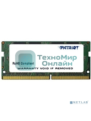 Оперативная память Patriot Signature, DDR4, 16GB (1x16 GB), 2666 MHz, CL19, SO-DIMM