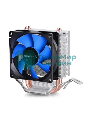 Кулер для процессора DEEPCOOL ICE EDGE MINI FS V2.0 синий, 80 мм, алюминий/медь, 2200 об/мин, 24.7 дБ, 3 pin, 100 Вт, 112 мм