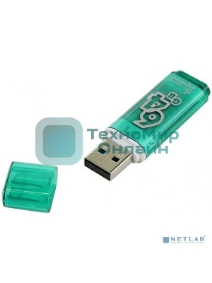 Флешка USB Smartbuy Glossy series green (SB64 GbGS-G), 64Gb, USB 2.0, R/W 25/15, зеленый