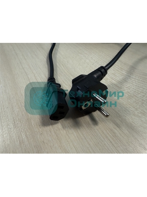 Кабель Кабель питания Schuko-C13, 3x0.5мм2, 6A, с заземлением, 1.8м