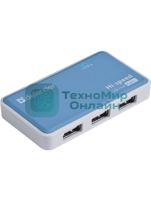 Концентратор USB Defender Quadro Power, USB, адаптер/через USB, блок питания