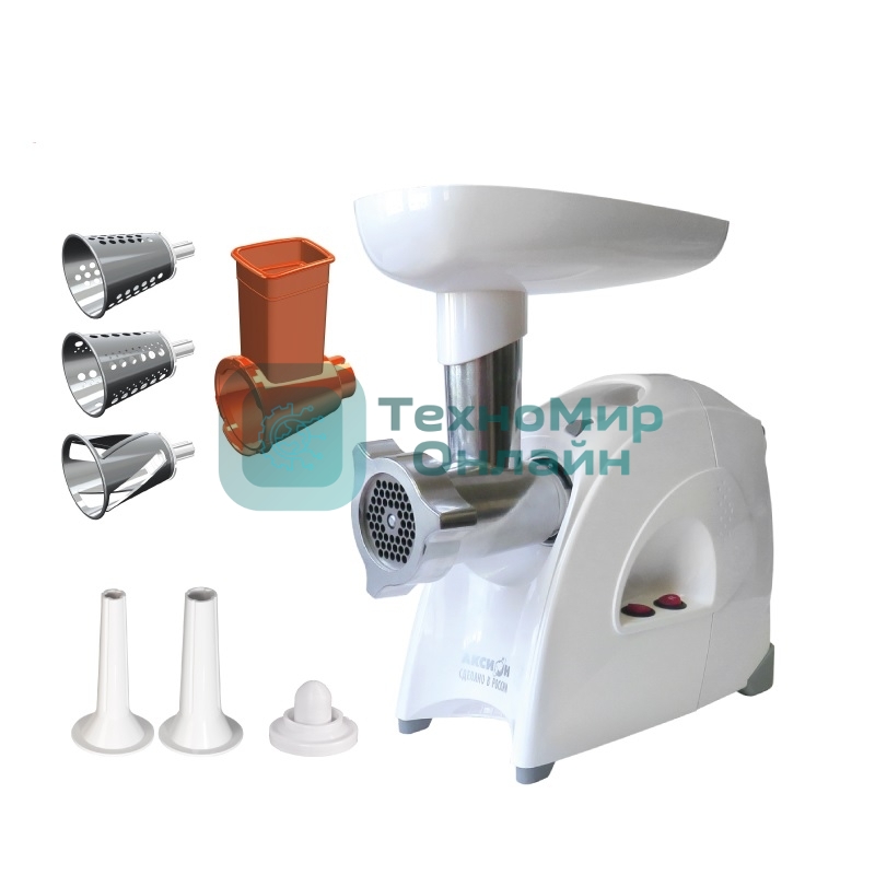 Мясорубка электрическая Аксион М641.03 белый, 2000 Вт, до 3 кг/мин