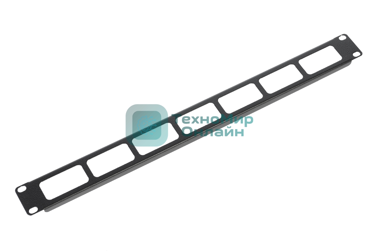 Кабельный органайзер Горизонтальный ЦМО ГКО-О-1-9005 односторонний окна 1U шир.:19