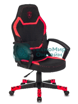 Кресло Zombie 10 черный/красный, экокожа, 120 кг, механизм качания