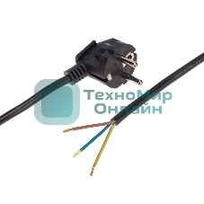 Шнур электрический с вилкой Rexant ПВС 3х1,0 мм², 3м черный