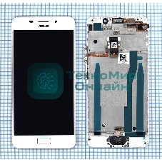 Дисплей для Asus ZenFone 3s Max ZC521TL белый с рамкой