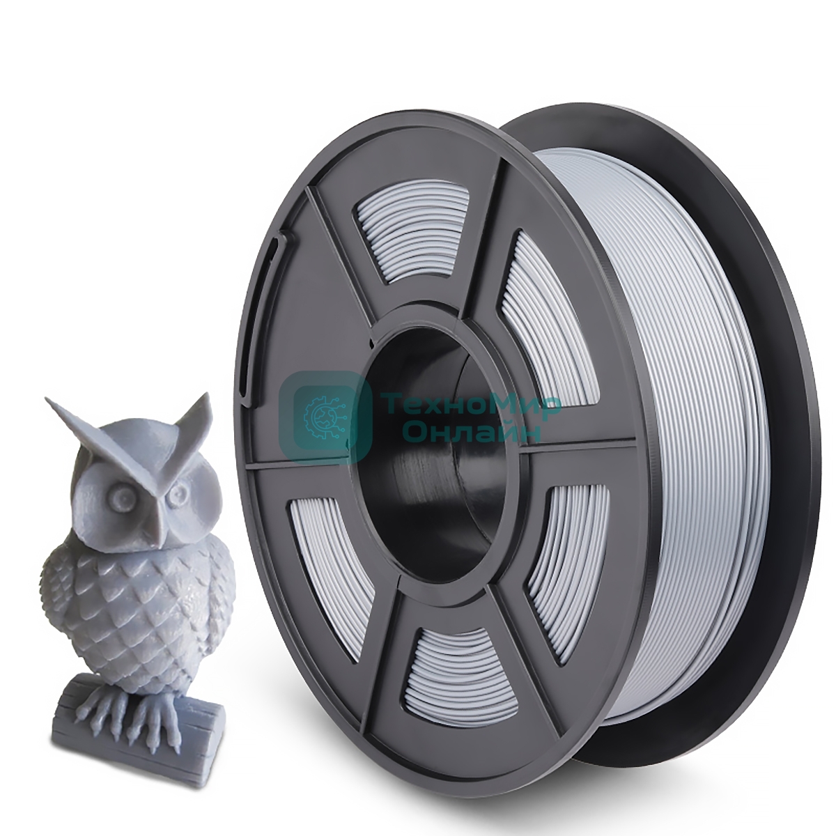Филамент NVPrint PLA+ Silver для 3D печати диаметр 1.75мм длина 330 метров масса 1 кг