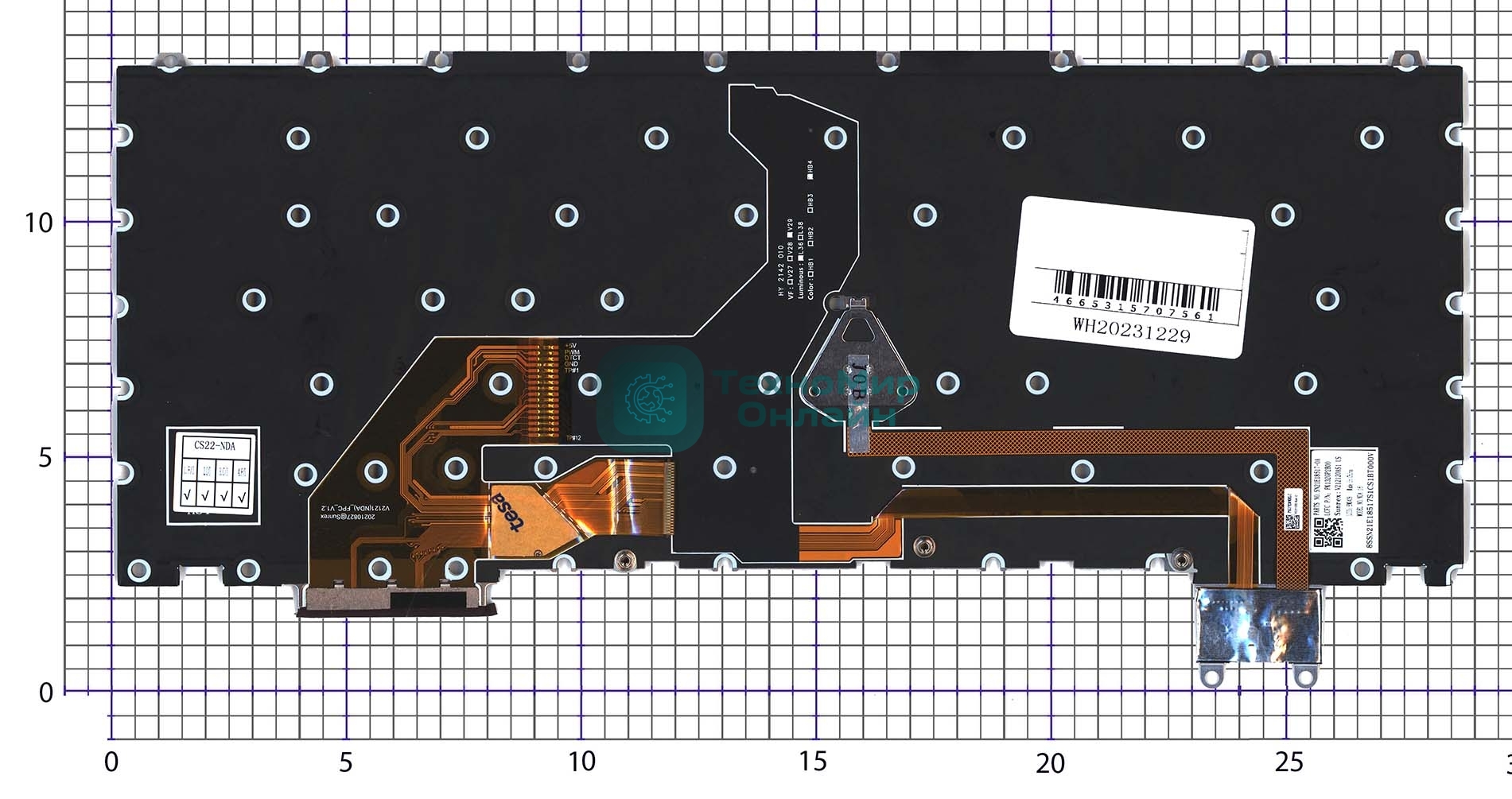 Клавиатура для ноутбука Lenovo ThinkPad Z16 Gen 1 черная без рамки с подсветкой