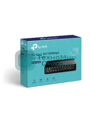 Коммутатор TP-Link SMB TL-SF1016D Коммутатор 16-port 10/100M Desktop Switch, 16 10/100M RJ45 ports, Plastic case