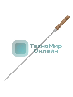 Шампур плоский Palisad Camping 650х10х2,5 мм, с деревянной рукояткой, нерж. сталь