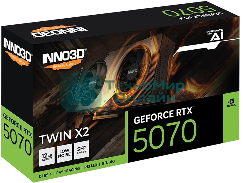 Видеокарта INNO3D RTX 5070 TWIN X2 12GB GDDR7 192bit 3xDP HDMI RTL