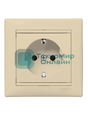 Розетка электрическая Valena с заземлением 2К+З/сл.кость (слоновая кость) Legrand 774320