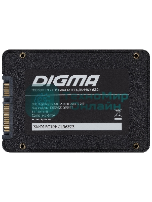 Накопитель SSD Digma Run S9, 256Gb, SATA III, 2.5