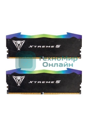 Оперативная память Patriot Viper Xtreme 5, DDR5, 48GB (2x24GB), 8000MHz, CL38, DIMM, с радиаторами, RGB, черный
