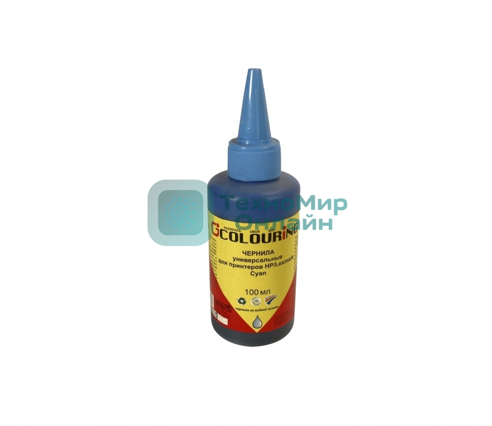 Чернила для принтеров HP/Lexmark универсальные Cyan 100 мл водн Colouring