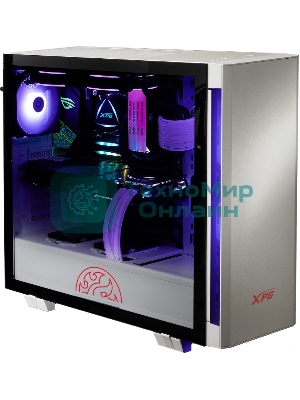 Компьютерный корпус XPG INVADER-WHITECOLOR BOXWORLDWIDE (ATX, подсветка ARGb, 2 вентилятора 120мм, стеклянная боковая панель,белый)