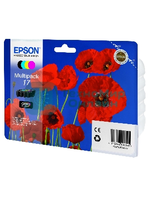 Картридж струйный Epson C13T17064A10 черный/голубой/пурпурный/желтый набор карт. для Epson XP33/203/303