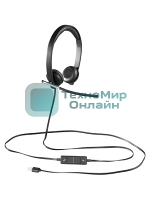 Гарнитура проводная с микрофоном Logitech H650E черный 1.1м 981-000519