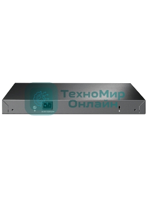Коммутатор TP-Link 24-port Gigabit Managed PoE switch with 4 10G SFP+ ports, support 802.3af/at PoE, 1 console port, 19-inch rack mount, support L2/L2+ features.