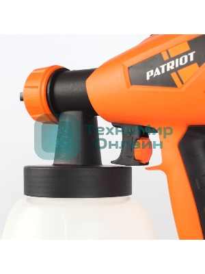 Краскопульт электрический PATRIOT SG500 HVLP 500 Вт., 100 DIN/сек, Расход 900 мл/мин., Резервуар: 1300 мл