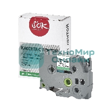 Кассета с лентой S'OK by Sakura Printing TZE745 для Brother, белый на зеленом, 18мм/8м, наклейка
