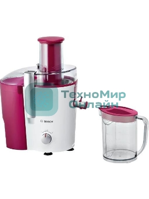 Соковыжималка Bosch MES25C0 белый/бордовый, центробежная, 700 Вт, 1250 мл, механическое
