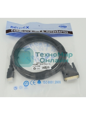 Кабель видео Behpex HDMI (m)/DVI-D (Dual Link) (m) 2м. черный