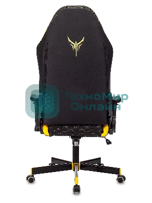 Кресло Knight Neon черный/желтый, экокожа, 120 кг, механизм качания