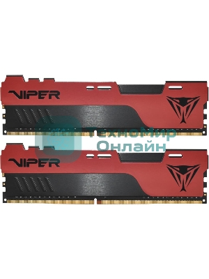 Оперативная память Patriot Viper Elite II, DDR4, 32GB (2x16 GB), 3200 MHz, CL18, DIMM, радиатор, красный, черный