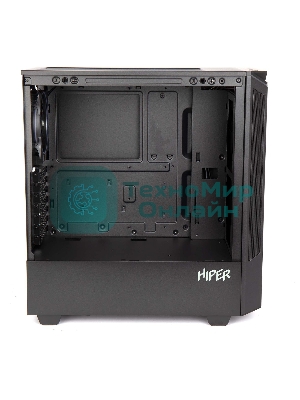 Компьютерный корпус Hiper PB81 черный без БП ATX 3x120мм 2xUSB2.0 2xUSB3.0 audio bott PSU