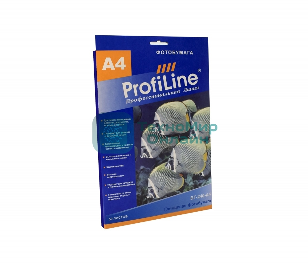 БГ-240-А4-50 Фотобумага глянцевая 240г/м2, A4, 50л, 5760dpi