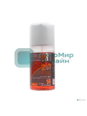 KT-200DUO Набор Konoos для ЖК-экранов (спрей 200 мл + салфетка), с силиконом, двухкомпонентный