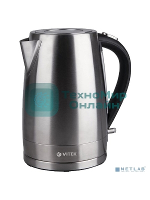 Чайник электрический Vitek VT-7000 1.7 л, 2200 Вт, серебристый (корпус: металл)